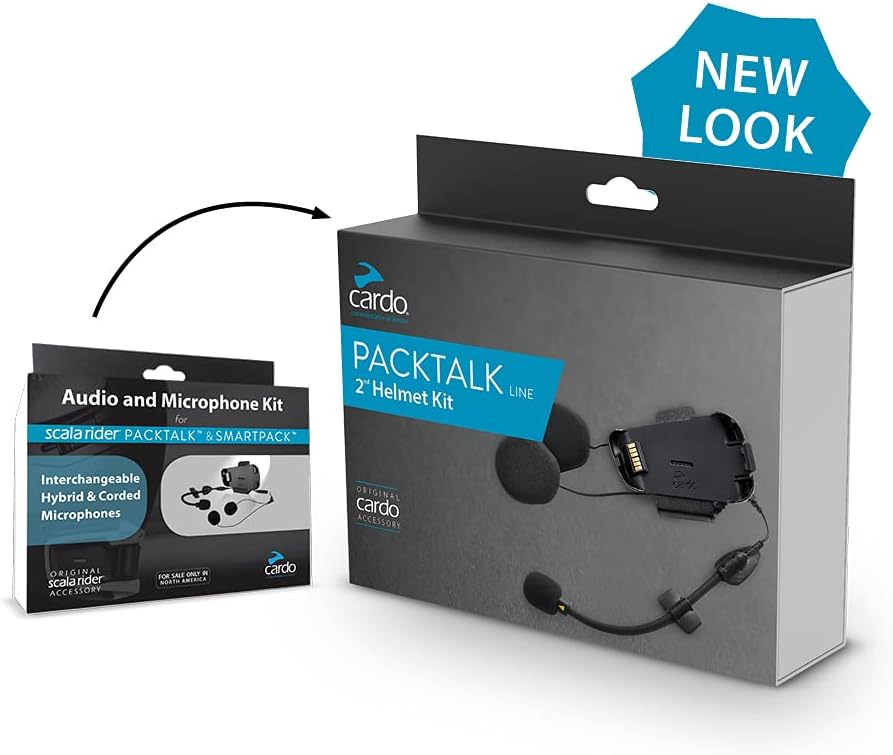 Cardo KIT 2. PACKTALK Kopfhörer Unterstützung 2 Mikrofone 2 Kopfhörer/Stick Base Support.PTALK Noir