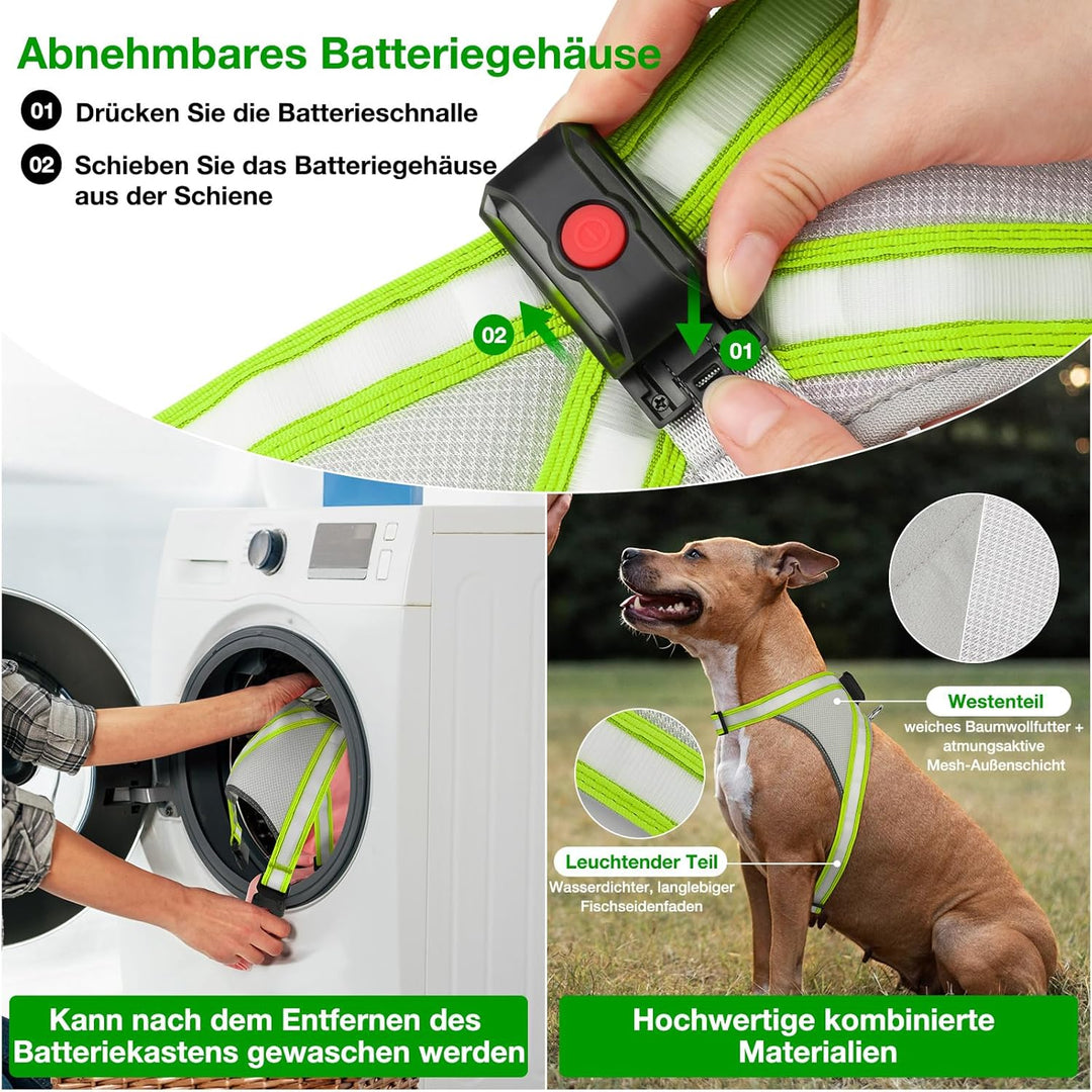 ChalkLit LED Leuchtendes Hundegeschirr USB Wiederaufladbares Vollständig Beleuchtetes Hundegeschirr