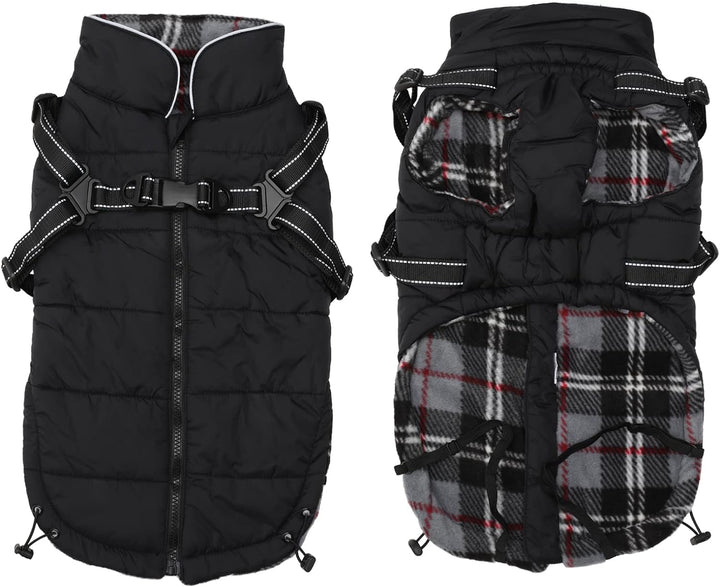 MOREZI Winterhundejacke, wasserdichte Aussenschicht, Fleecefutter, Rückenreissverschluss-Design, mit