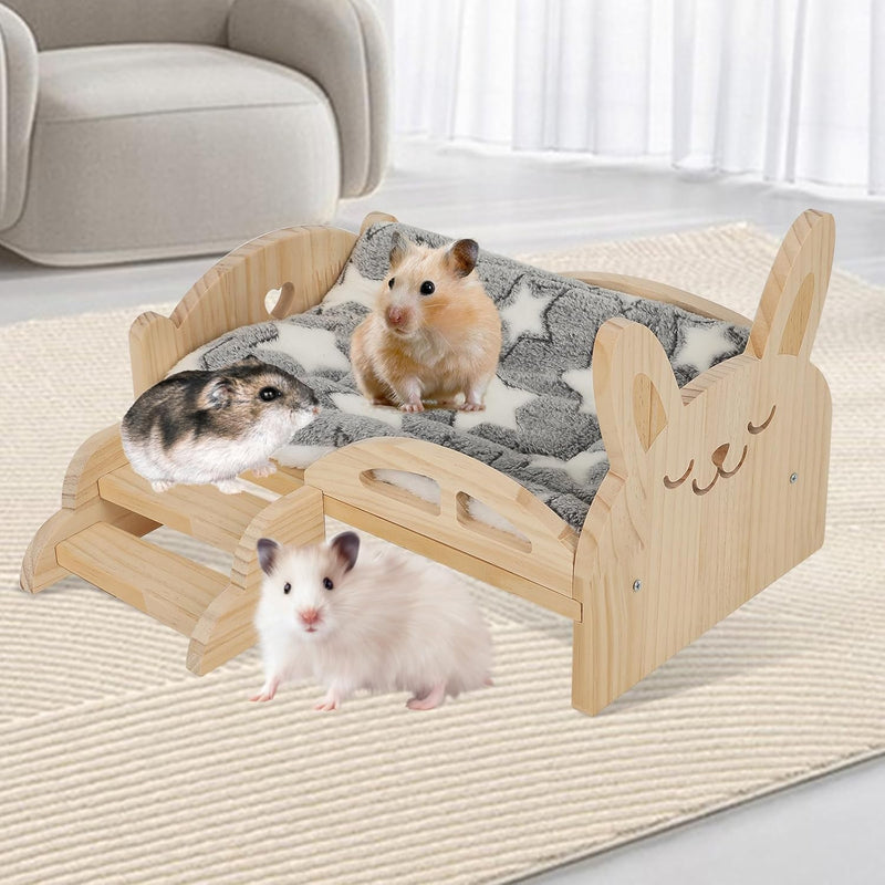 Sparklenut Meerschweinchen Hängematte Holz mit Kaninchenbett, Kaninchen Bett, Meerschweinchen Bett M