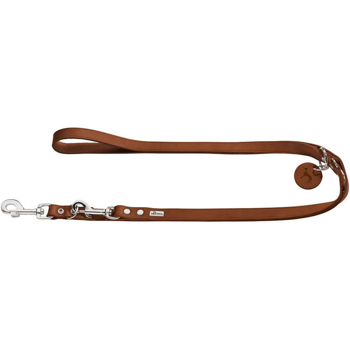 HUNTER Verstellbare Hundeführleine, Leder, schlicht, strapazierfähig, geschmeidig, 1.6 x 200 cm, cog