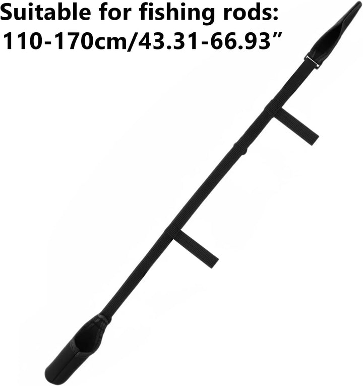 FUNANASUN Rutenschutz für Angelruten, Rutenschutz Angeln 110 cm–170 cm, Angelrutenhaltergurt mit Kle