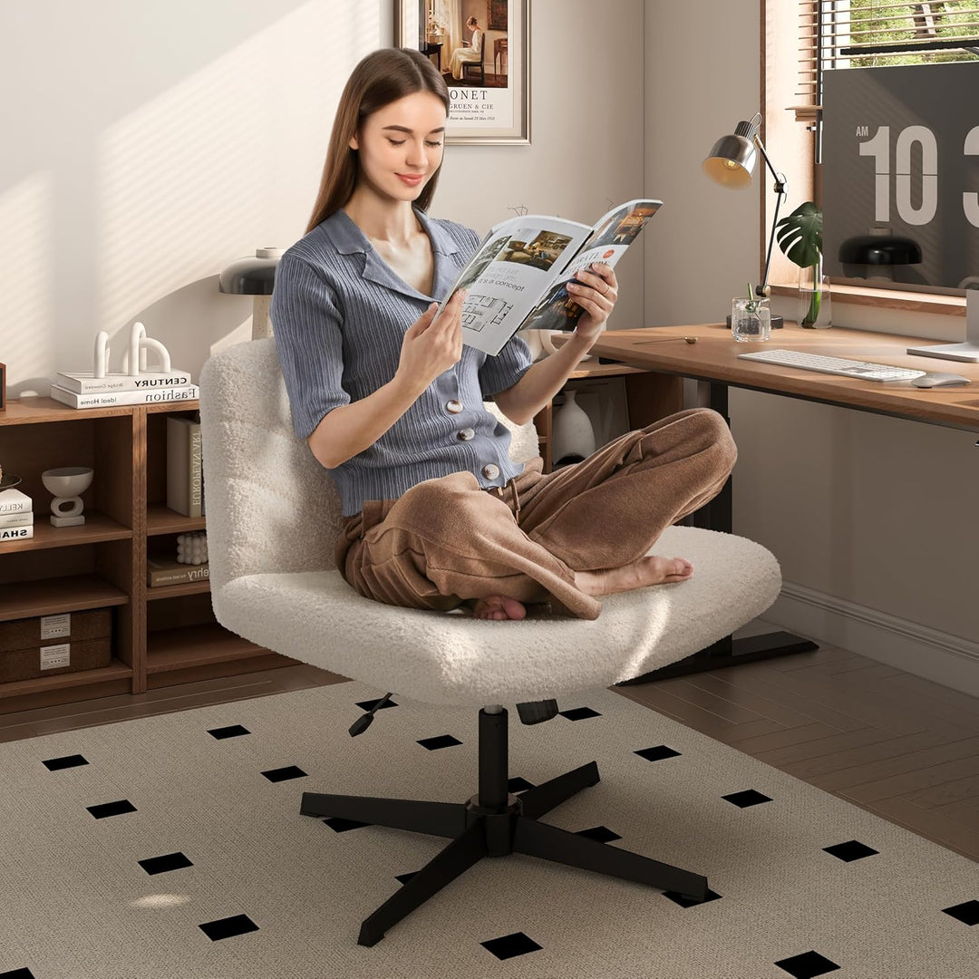 Yaheetech Bürostuhl, Ergonomischer Schreibtischstuhl mit breitem Sitzkissen, Höhenverstellbar Drehst