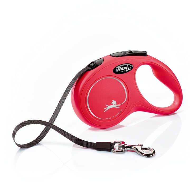 Flexi CL10T5.250.R Hundeleine, einziehbar, klassisches Design, 4,88 m, klein, Rot Small, 16 ft, Smal