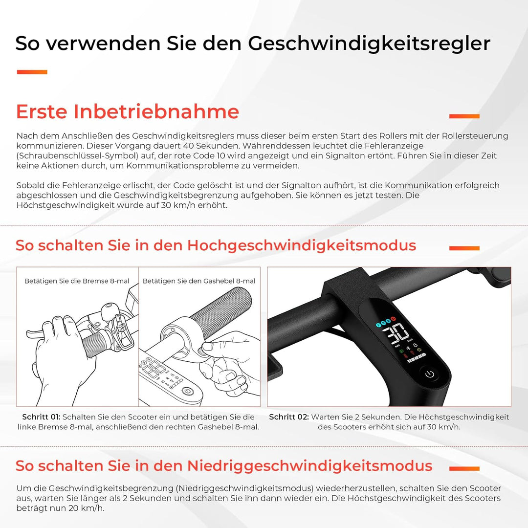 Scooter Geschwindigkeitsregler Beschleunigungseinheit Kompatibel für 4/4 Lite/4 Ultra/3 Lite Scooter