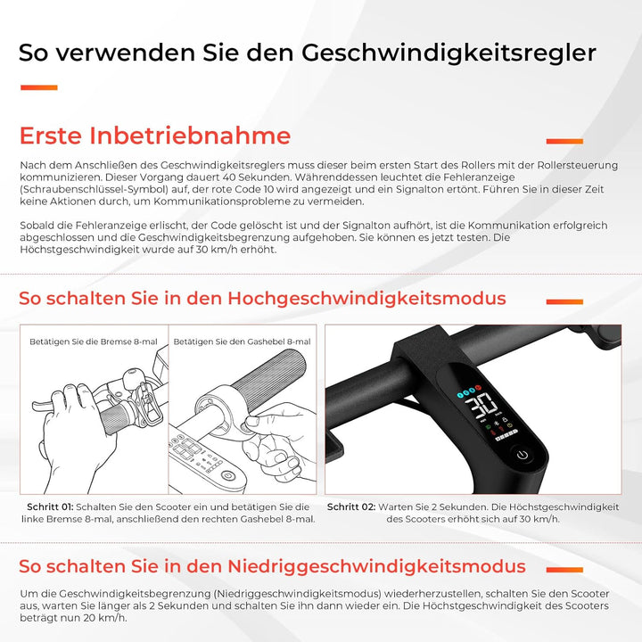 Scooter Geschwindigkeitsregler Beschleunigungseinheit Kompatibel für 4/4 Lite/4 Ultra/3 Lite Scooter