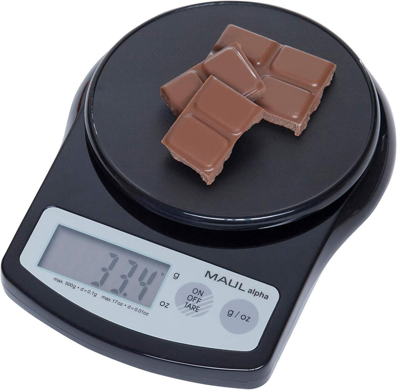 Maul 1640590 Präzisionswaage MAULalpha mit Batterie, 500 g, schwarz
