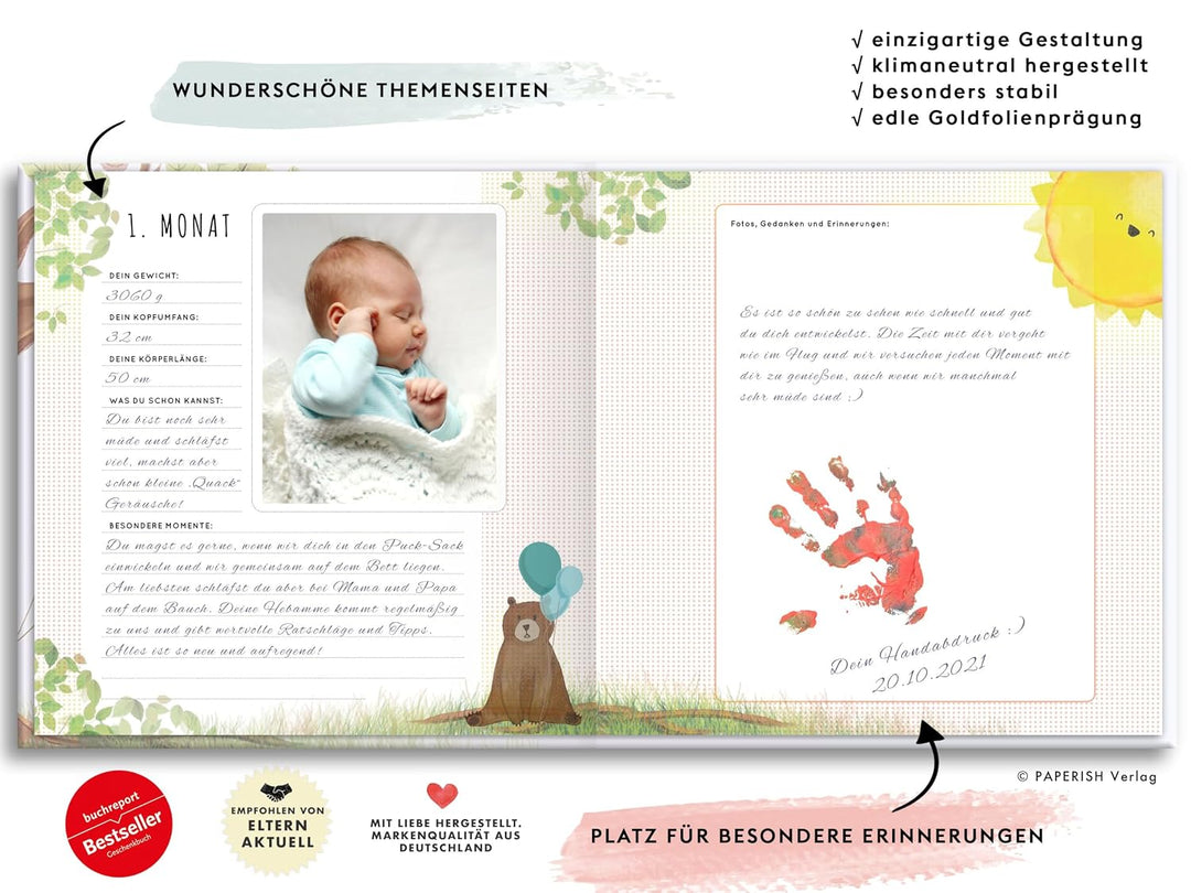Babyalbum - UNSER ERSTES GEMEINSAMES JAHR (rosé): Die schönsten Momente und Erinnerungen - Erinnerun