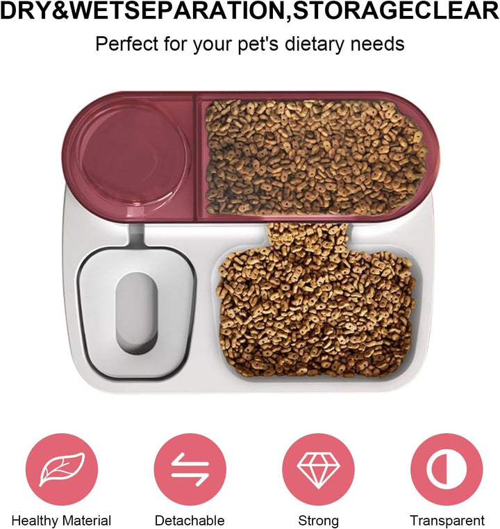 2-in-1 Automatisches Katzenfutter- und Wasserspender-Set Schwerkraft-Katzenfütterung Hundefutter- un