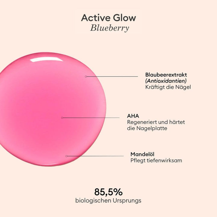 MANUCURIST Nagellack Pflege, Active Glow Blueberry (Rosa), Bio-Saft: Mandel, Heidelbeere, pflegender