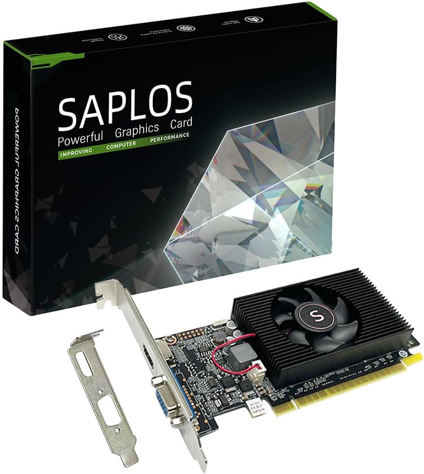SAPLOS Geforce GT 610 Grafikkarte, 2GB DDR3 64-bit, VGA HDMI, Low Profile grafikkarte, PCI Express x