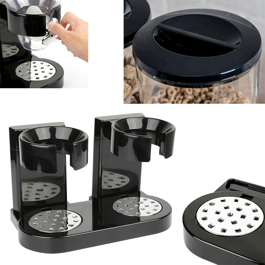 Müslispender doppelt, 2L Lebensmittelspender aus Kunststoff,Cornflakes,Süssigkeiten,Süssigkeiten und