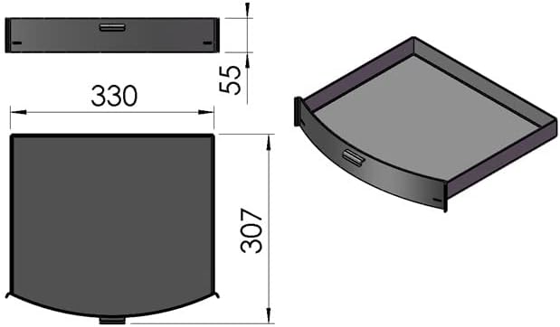 TermaTech Aschekasten schwarz Ascheschublade für Kaminofen TermaTech TT40