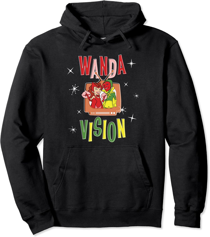 Marvel WandaVision Wanda & Vision Retro TV Artwork Pullover Hoodie
