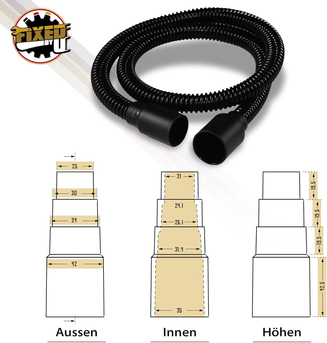 FixedByU Powertool Adapter Set Staubsauger Adapter/Reduzierstück zur Staubabsaugung, Schlauchadapter