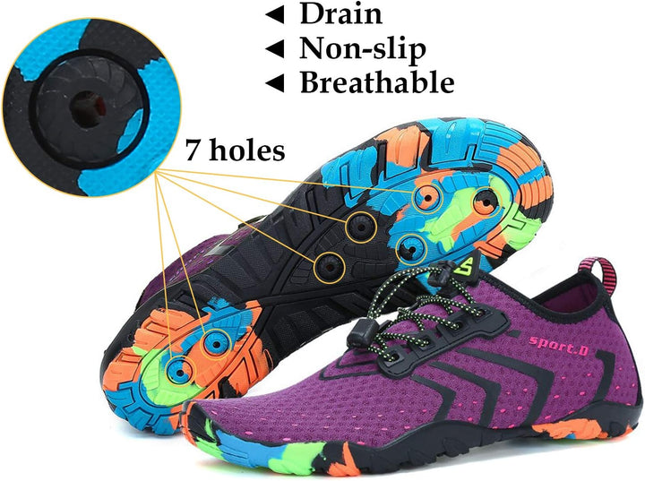 SAGUARO Badeschuhe für Herren Damen - 7/9 Drainagelöcher Schnelltrocknende rutschfest, Gr 35-48 40 E