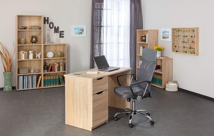 Bücherregal Standregal 2 Fächer Höhenverstellbare Böden Holzregal Wohnzimmer Arbeitszimmer Büro Pari