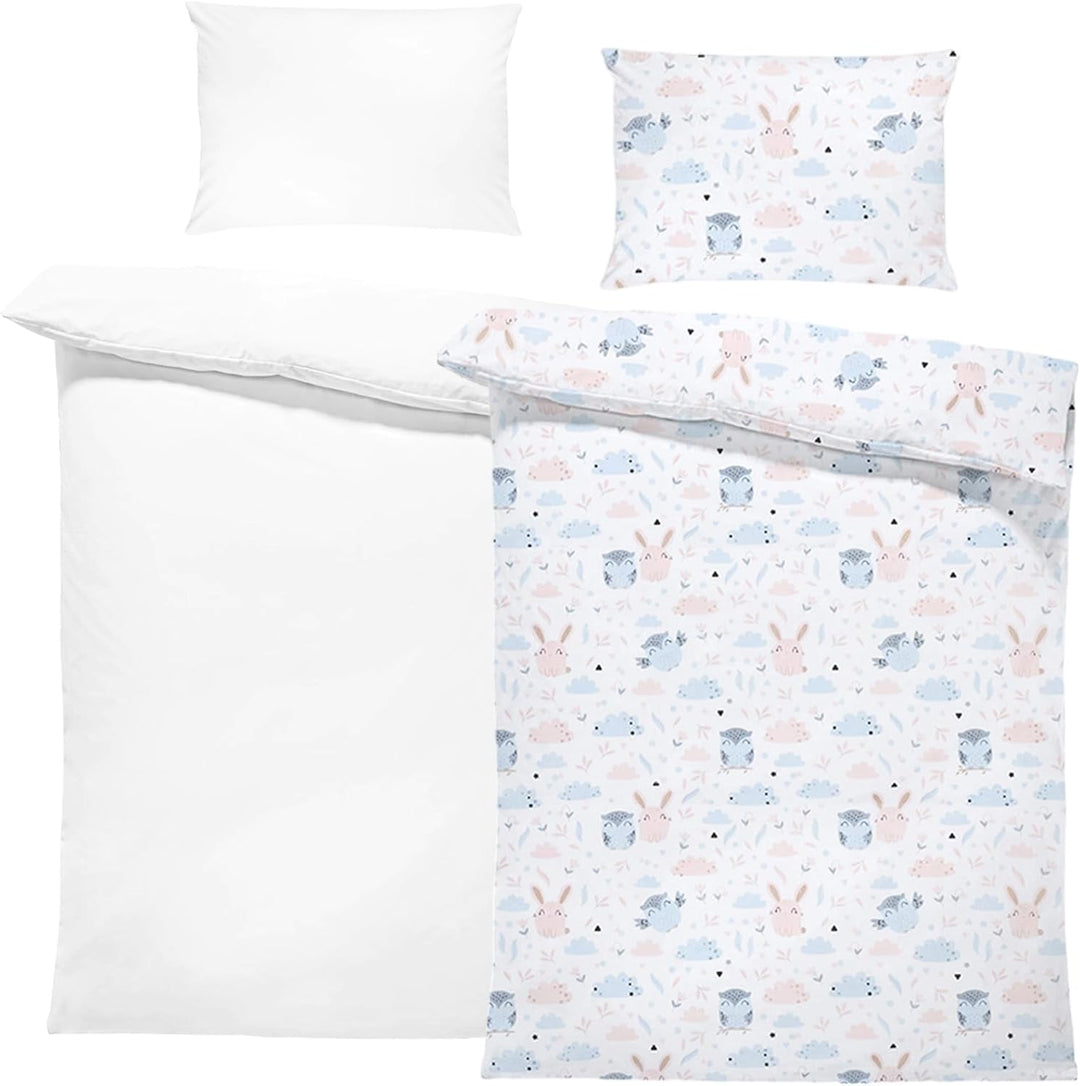 Baby Bettwäsche Set 100x135 cm + Bettzeug - Kinderbettwäsche Babybettwäsche mit Kissenbezug 60x40 au