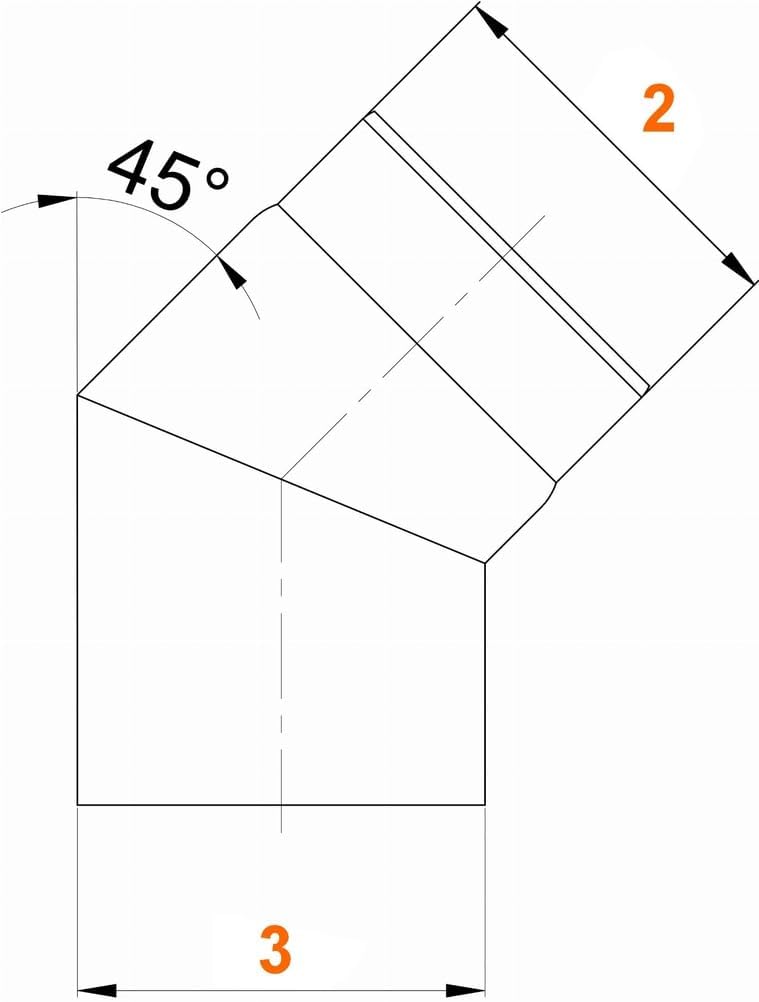 Ofenrohr Bogen Schwarz Ø 160 mm – Verstellbar 0–45° - Kaminrohr Bogen 45 Grad Drehbar – Rauchrohr Ka