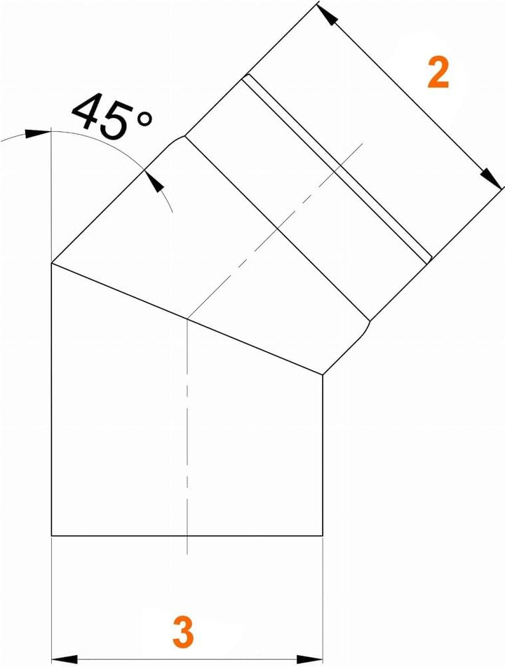 Ofenrohr Bogen Schwarz Ø 160 mm – Verstellbar 0–45° - Kaminrohr Bogen 45 Grad Drehbar – Rauchrohr Ka