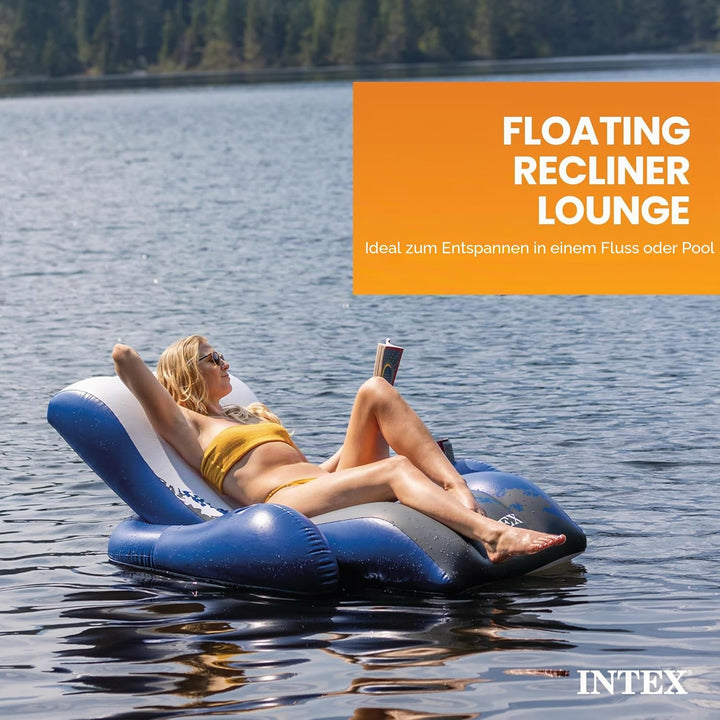 Intex Floating Recliner Lounge - Aufblasbarer Badelounge, mehrfarbig, 180 x 135