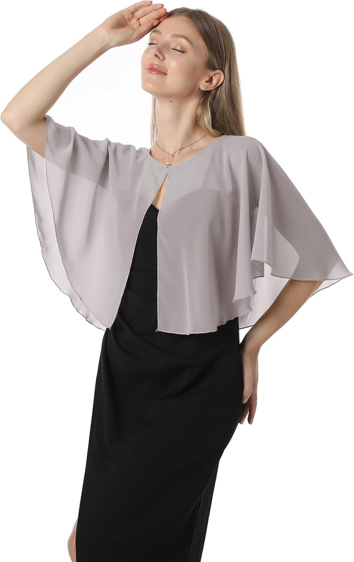 Chiffon-Capelet, weiche Umhänge, Schals und Wickeltücher für Abendkleid, Hochzeit, Umhang der 1920er