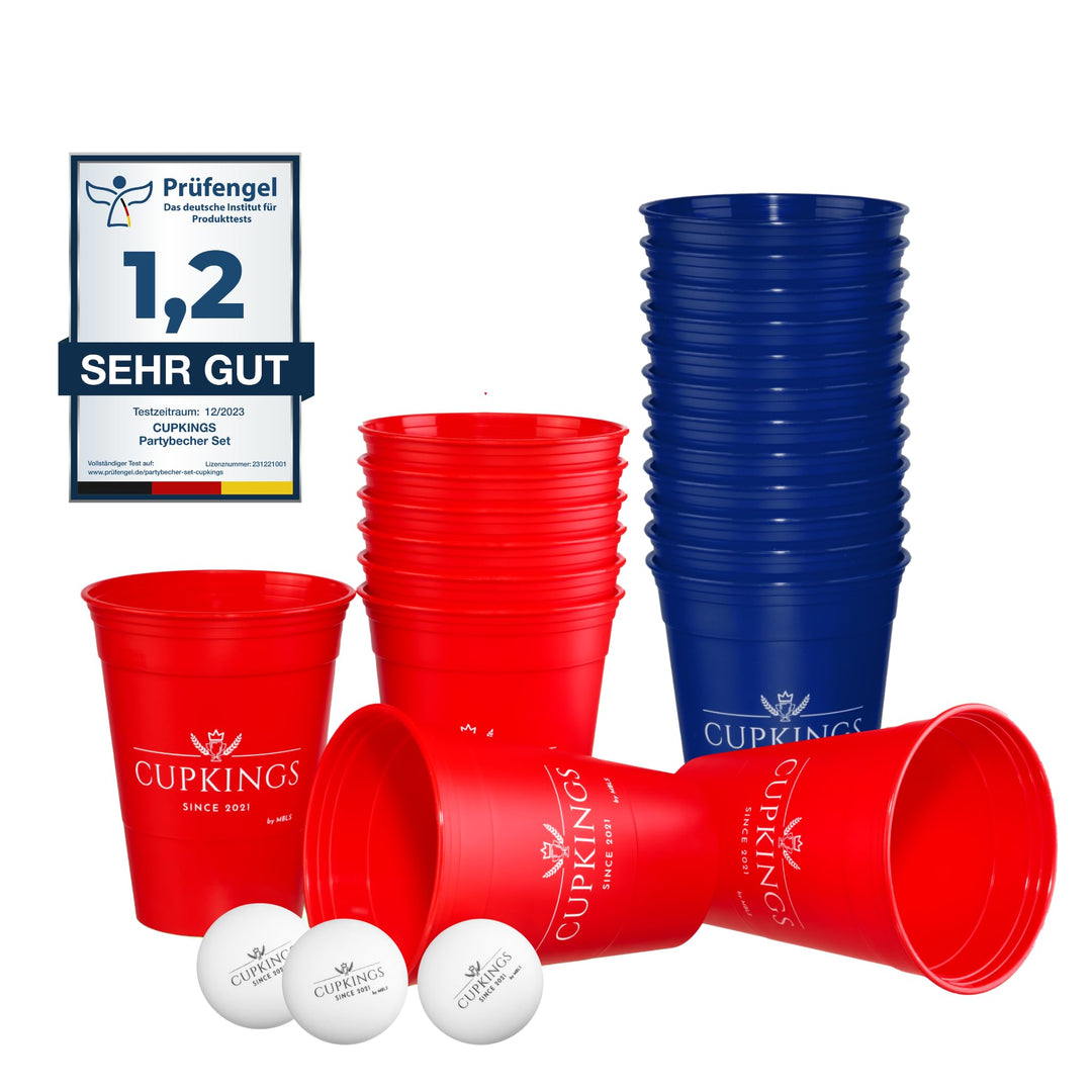 CUPKINGS Party Becher Set | 22 Hartplastik Becher Made in Germany | Festival Zubehör & Party Deko |