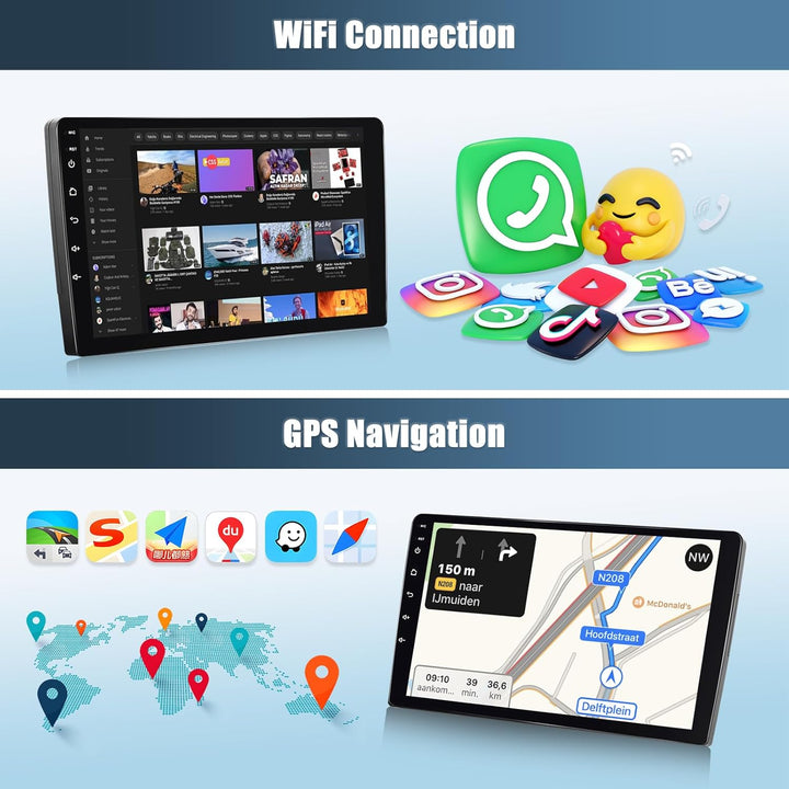 CAMECHO 4+64G Android 15 Autoradio für Porsche Cayenne 2002-2010 mit Rückfahrkamera, 9 Zoll Bluetoot