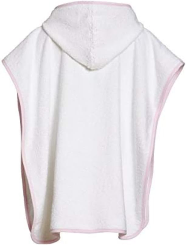 Playshoes Unisex Kinder Frottee-Poncho Bademantel Handtuch S (bis ca. 4 Jahre) weiss/rosa Elefant, S