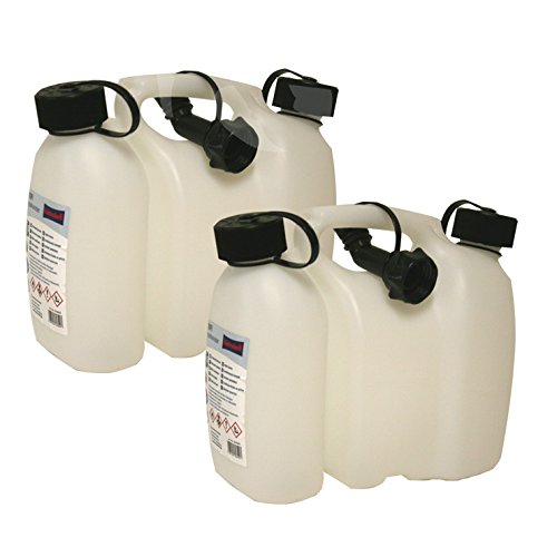 2er Set: 2x Doppelkanister PROFI natur 3,0 + 1,5 Liter UN inkl. Ausgiesser je Kombikanister Made in