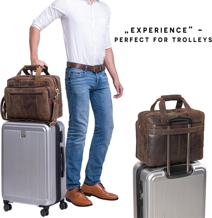 STILORD 'Experience' Vintage Lehrertasche Leder gross für Herren Damen XL Aktentasche Business Schul
