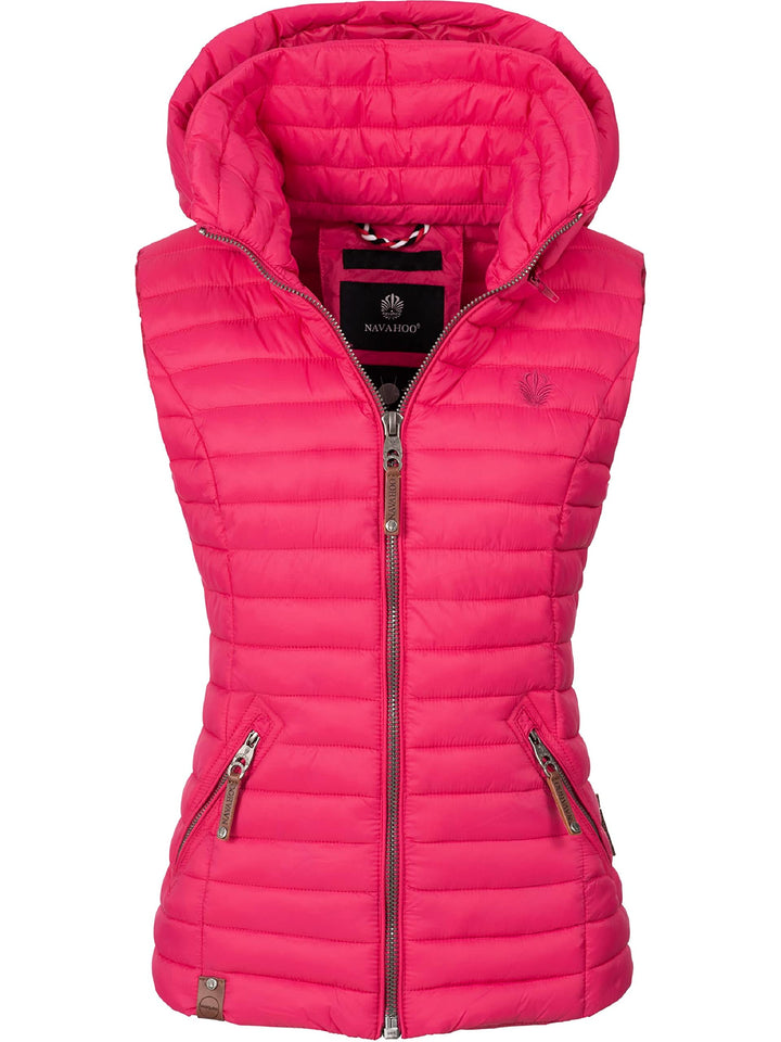 Navahoo Damen Übergangsjacke leichte Steppweste mit Abnehmbarer Kapuze Shadaa XS-3XL XS Rosa, XS Ros