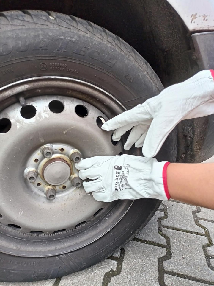 norskog PHLOX - Schutzhandschuhe I 12 Paar I Elastische Band I Kanadischer Handschuhe aus Rindsleder