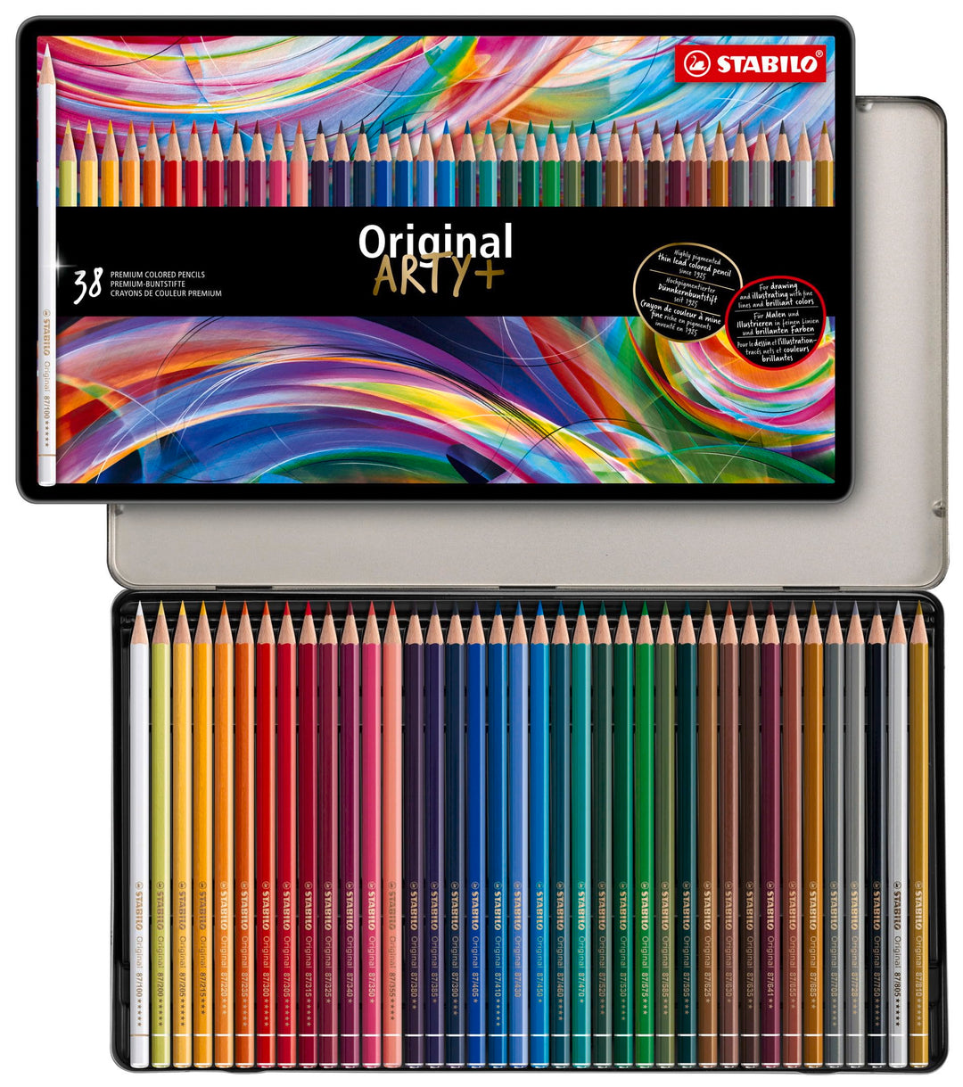 Premium-Buntstift - STABILO Original - ARTY+ - 38er Metalletui - mit 38 verschiedenen Farben, 38er M