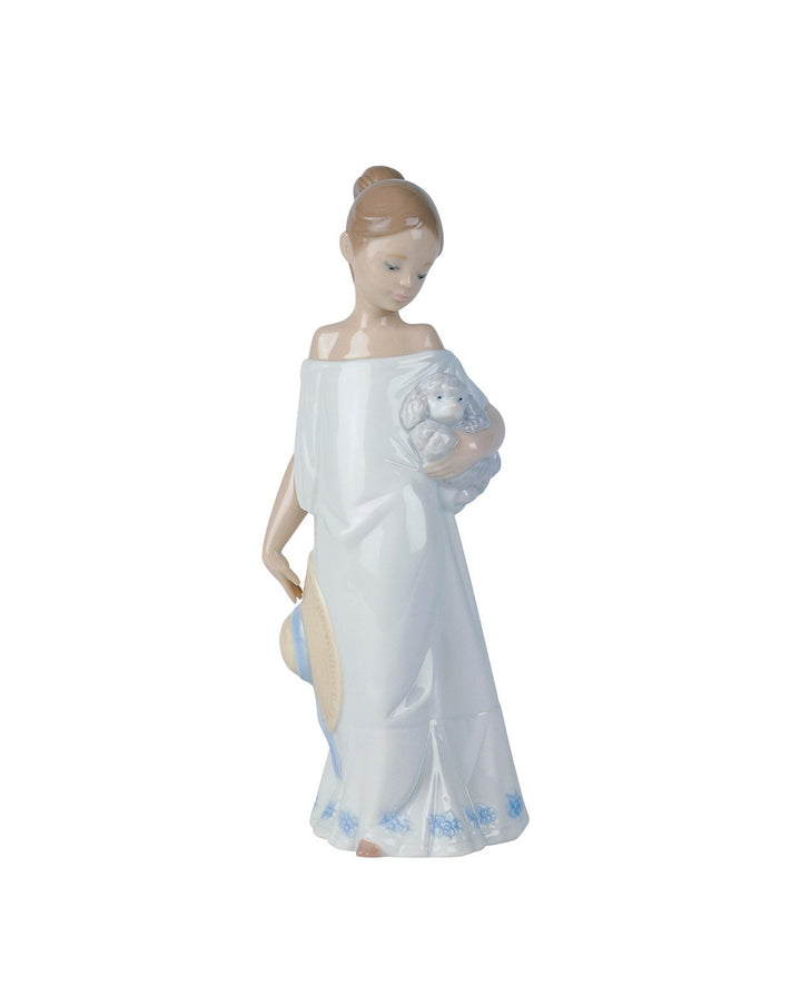 NAO Porcelain by Lladro Together IN The Countryside (Girl Holding Puppy Dog) 2001433