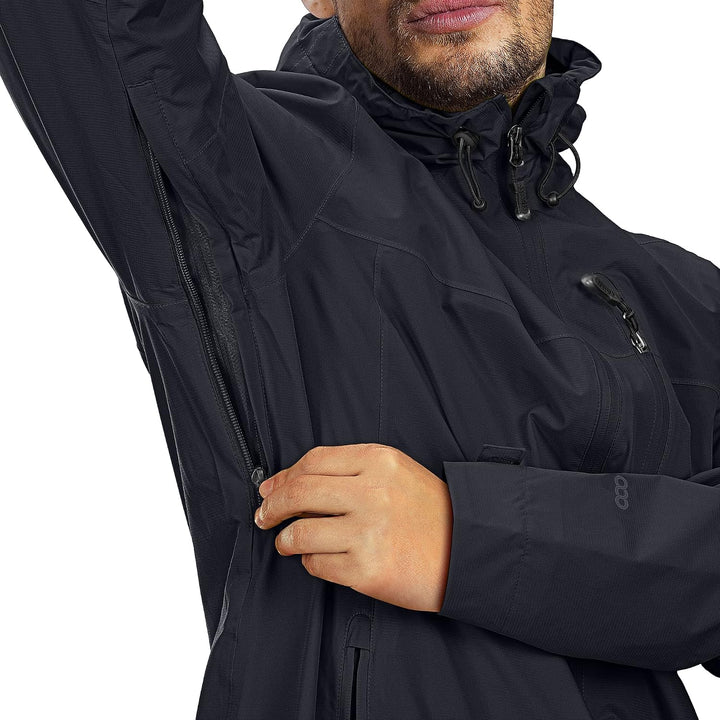 33,000ft Regenjacke Herren Wasserdicht Atmungsaktiv Packbare Leichte Jacke M Dunkelgrau, M Dunkelgra