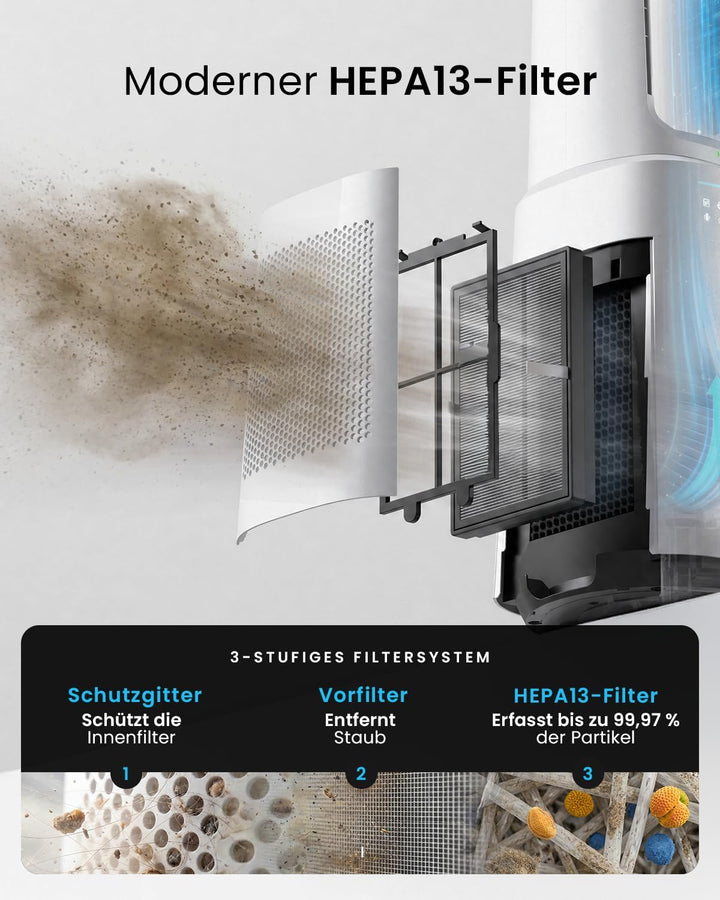 Pro Breeze 105cm rotorloser Ventilator mit Luftreiniger, Turmventilator sehr leise mit Fernbedienung