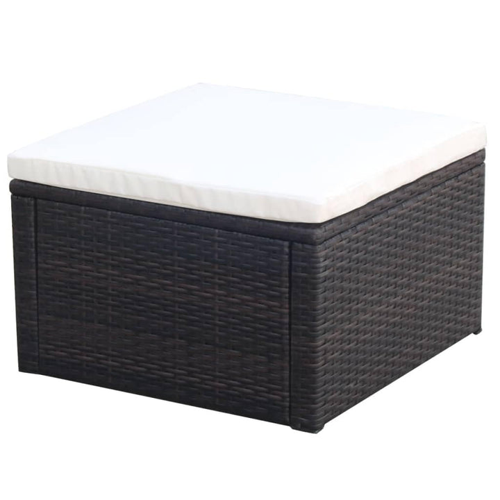 vidaXL Hocker mit Kissen Sitzhocker Balkon Gartenhocker Fusshocker Rattanhocker Gartenmöbel Sitzhock