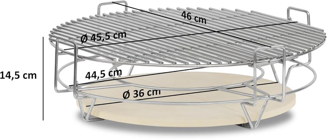 BBQ-Toro flexibles Kochsystem für Kamadogrill Ø 52 cm | Edelstahl Grillaufsatz 3 Ebenen mit Grillros