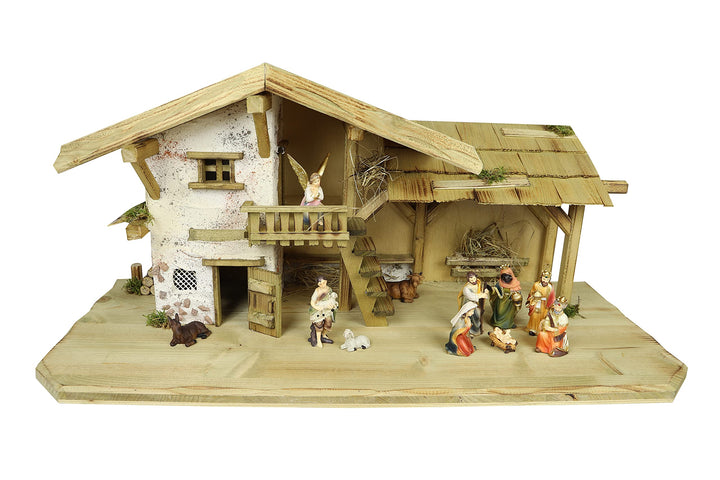 Weihnachtskrippe Krippe Krippenstall (W27+9cm Figuren) Weihnachten Weihnachtskrippen Krippenfiguren