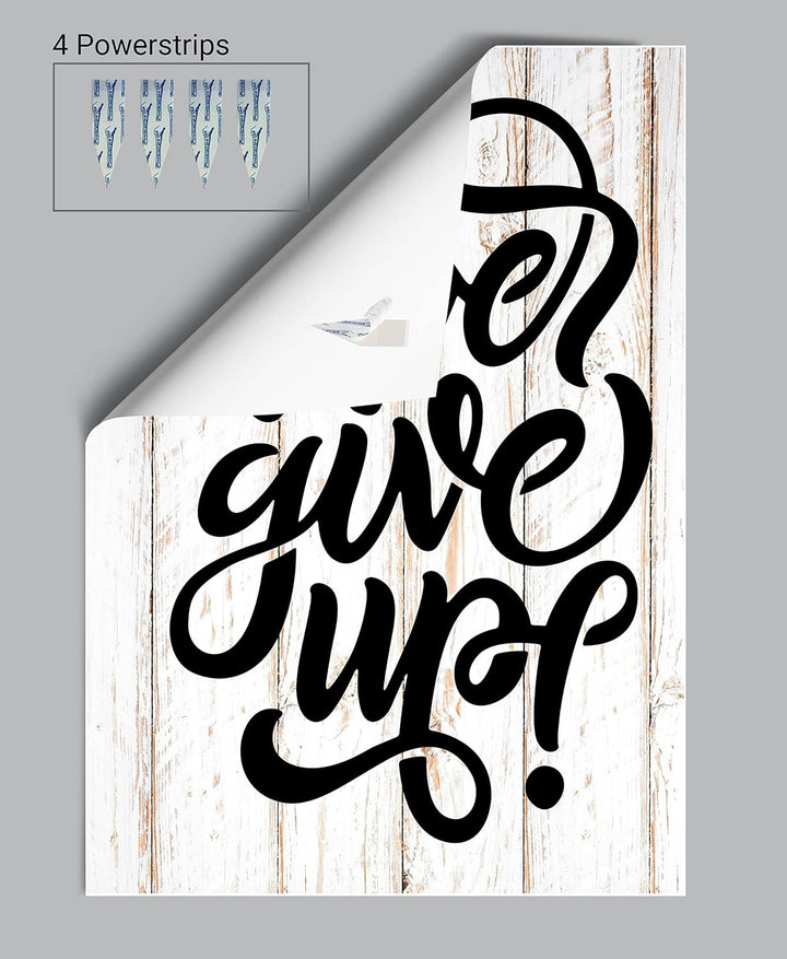 wandmotiv24 Poster als Wanddeko, Grösse Din A0, Never give up, Holz, hell, Moderne Wanddeko, Wandbil