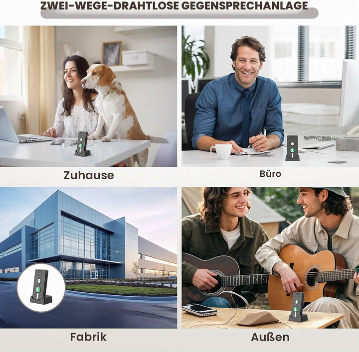 Gegensprechanlage, 2-Wege-Gegensprechanlage, kabelloses Intercom-System für Zuhause, 500M SOS Alarm
