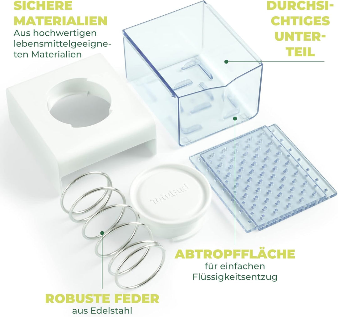 TofuBud Tofu Presse - Tofupresse - Tofu Maker für festen oder extra festen Tofu - Tofu Press Tofu-Pr
