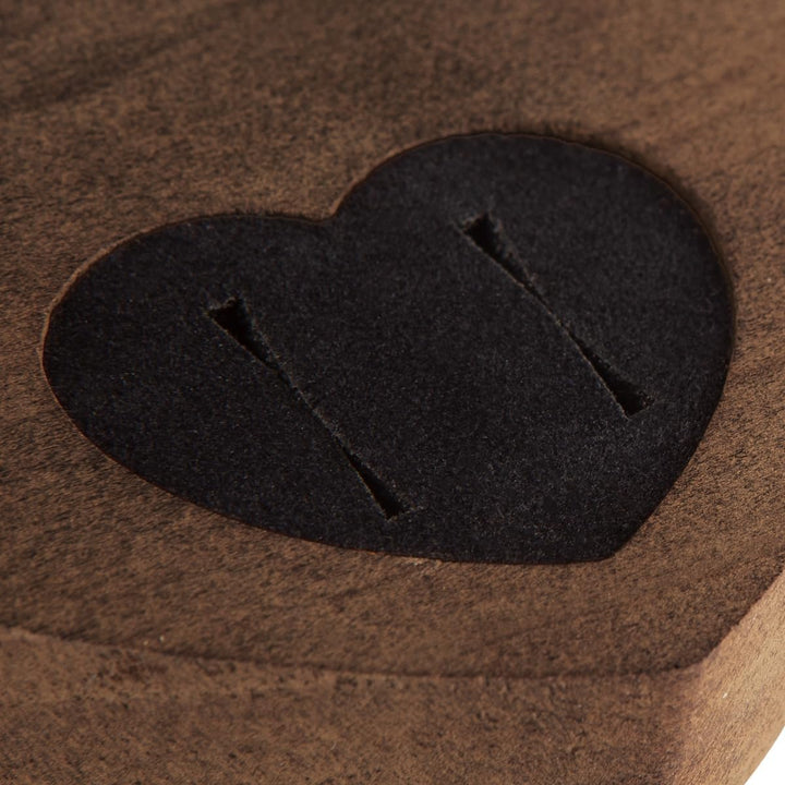 Hochzeit Ringkissen Herz Ringhalter individuell Namen 10 x 8,5 cm Kebony Holz - Mr & Mrs Kebony Holz