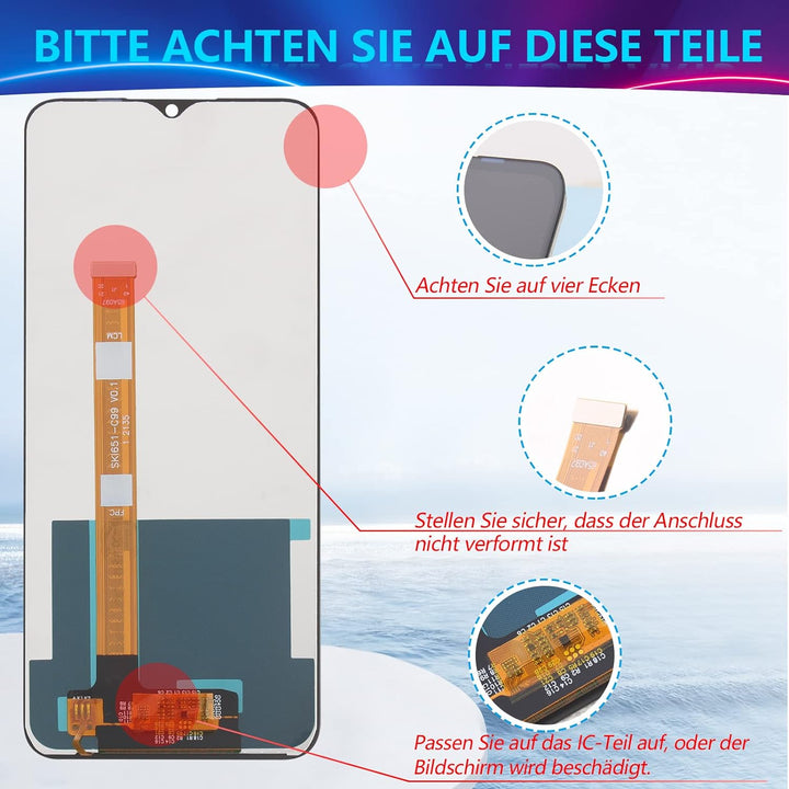 RongZy Display für Realme C25Y RMX3265 LCD Bildschirmersatz Digitizer Touchscreen Montiert Ersatz mi