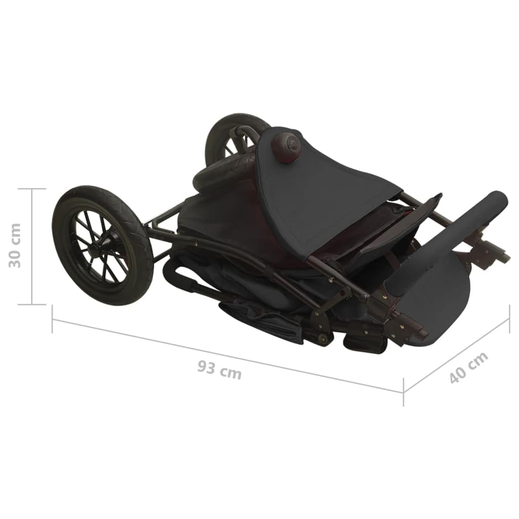 vidaXL Kinderwagen mit Verdeck Korb Einhand-Klappsystem Kinder Baby Buggy Kinderbuggy Kindersportwag