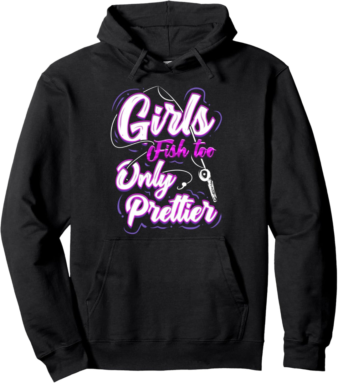 Lustiges Angler Frauen Geschenk für Freundin Angeln Ehefrau Pullover Hoodie