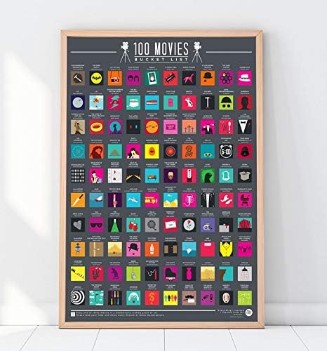 Gift Republic – 100 Movies | 100 Filme – Bucket List Liste | Poster zum Rubbeln | Filme Ratgeber Lis