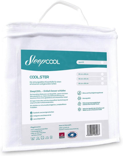 SleepCOOL. Kissenhülle mit Kühleffekt 80x80cm COOL.Ster - Weniger Schwitzen, Besser Schlafen, Atmung