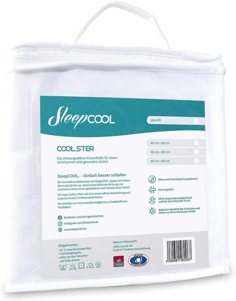 SleepCOOL. Kissenhülle mit Kühleffekt 80x80cm COOL.Ster - Weniger Schwitzen, Besser Schlafen, Atmung